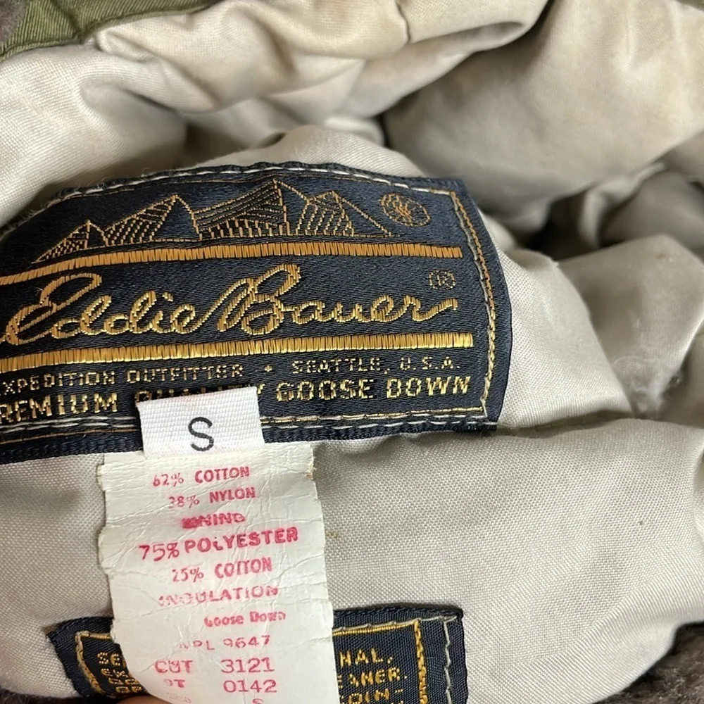 Eddie Bauer | Vintage Green Hat Faux Fur Lining Goose Down Insulated